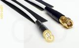 Coaxial Cable, SMA female reverse polarity to SMC (Subvis), RG188, 40 foot, 50 ohm