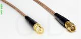 Coaxial Cable, SMA female reverse polarity to SMC (Subvis), RG316, 3 foot, 50 ohm