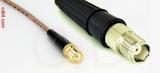 Coaxial Cable, SMA female reverse polarity to TNC female, RG316 double shielded, 1 foot, 50 ohm
