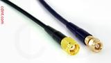 Coaxial Cable, SMA reverse polarity to SMC (Subvis), RG174, 1 foot, 50 ohm