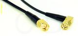 Coaxial Cable, SMA to SMA 90 degree (right angle), RG174, 1 foot, 50 ohm