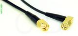 Coaxial Cable, SMA to SMA 90 degree (right angle), RG174 low noise, 1 foot, 50 ohm