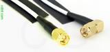 Coaxial Cable, SMA to SMA 90 degree (right angle), RG188 low noise, 1 foot, 50 ohm