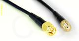 Coaxial Cable, SMA to SMA female, RG174 flexible (TPR jacket), 1 foot, 50 ohm