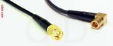 Coaxial Cable, SMA to SMB 90 degree (right angle) plug (female contact), RG174, 1 foot, 50 ohm