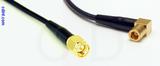 Coaxial Cable, SMA to SMB 90 degree (right angle) plug (female contact), RG174 low noise, 1 foot, 50 ohm