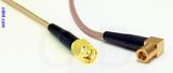 Coaxial Cable, SMA to SMB 90 degree (right angle) plug (female contact), RG316, 2 foot, 50 ohm