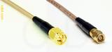 Coaxial Cable, SMA to SMC (Subvis), RG316 double shielded, 1 foot, 50 ohm