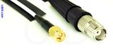 Coaxial Cable, SMA to TNC female, RG188, 1 foot, 50 ohm