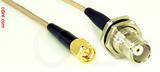 Coaxial Cable, SMA to TNC bulkhead mount female, RG316, 1 foot, 50 ohm