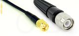 Coaxial Cable, SMA to TNC, RG174 flexible (TPR jacket), 1 foot, 50 ohm