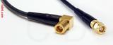 Coaxial Cable, SMB 90 degree (right angle) plug (female contact) to SMC (Subvis), RG174 flexible (TPR jacket), 1 foot, 50 ohm