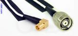 Coaxial Cable, SMB 90 degree (right angle) plug (female contact) to TNC reverse polarity, RG196 low noise, 2 foot, 50 ohm