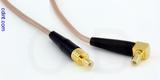 Coaxial Cable, SMB jack (male contact) to SMB 90 degree (right angle) jack (male contact), RG316, 2 foot, 50 ohm