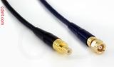 Coaxial Cable, SMB jack (male contact) to SMC (Subvis), RG174 flexible (TPR jacket), 1 foot, 50 ohm