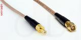 Coaxial Cable, SMB jack (male contact) to SMC (Subvis), RG316, 1 foot, 50 ohm