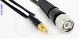 Coaxial Cable, SMB jack (male contact) to TNC, RG188, 1 foot, 50 ohm