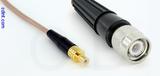 Coaxial Cable, SMB jack (male contact) to TNC, RG316, 1 foot, 50 ohm