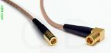 Coaxial Cable, SMB plug (female contact) to SMB 90 degree (right angle) plug (female contact), RG316 double shielded, 5 foot, 50 ohm