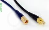 Coaxial Cable, SMB plug (female contact) to SMB jack (male contact), RG174, 1 foot, 50 ohm