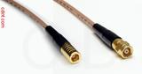 Coaxial Cable, SMB plug (female contact) to SMC (Subvis), RG316, 1 foot, 50 ohm