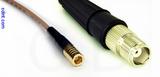 Coaxial Cable, SMB plug (female contact) to TNC female, RG316, 1 foot, 50 ohm