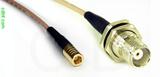 Coaxial Cable, SMB plug (female contact) to TNC bulkhead mount female, RG316, 16 foot, 50 ohm