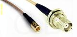 Coaxial Cable, SMB plug (female contact) to TNC bulkhead mount female, RG316 double shielded, 1 foot, 50 ohm