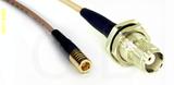 Coaxial Cable, SMB plug (female contact) to TNC bulkhead mount female, RG316 double shielded, 2 foot, 50 ohm