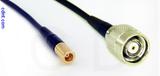 Coaxial Cable, SMB plug (female contact) to TNC reverse polarity, RG174, 12 foot, 50 ohm