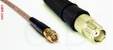 Coaxial Cable, SMC (Subvis) to TNC female, RG316, 1 foot, 50 ohm