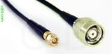 Coaxial Cable, SMC (Subvis) to TNC reverse polarity, RG174, 1 foot, 50 ohm