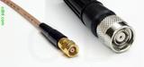 Coaxial Cable, SMC (Subvis) to TNC reverse polarity, RG316, 1 foot, 50 ohm