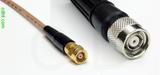 Coaxial Cable, SMC (Subvis) to TNC reverse polarity, RG316 double shielded, 6 foot, 50 ohm