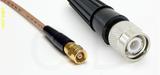 Coaxial Cable, SMC (Subvis) to TNC, RG316 double shielded, 1 foot, 50 ohm