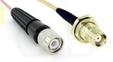 Coaxial Cable, TNC to TNC bulkhead mount female, RG316 double shielded, 1 foot, 50 ohm